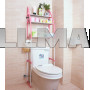 Полка стелаж напольный над унитазом Bathroom Shelf розовая